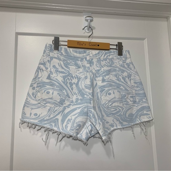 ZARA - Blue and White Print - Jean Shorts - High-Waisted - Women’s 6 - Picture 5 of 10